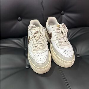 Nike White and Brown Athletic Shoes